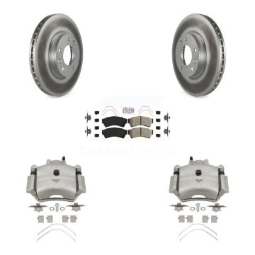Front Brake Caliper Coat Rotor Semi-Metallic Pad Kit For Ford Fusion Mazda 6 Lincoln MKZ KCG-100104N