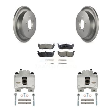 Rear Disc Brake Caliper Coated Rotors And Semi-Metallic Pads Kit For Lincoln Blackwood KCG-100104P