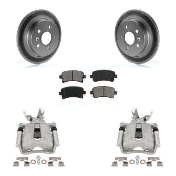 Rear Disc Brake Caliper Coat Rotors & Semi-Metallic Pad Kit For Chevrolet Malibu Limited KCG-100104S