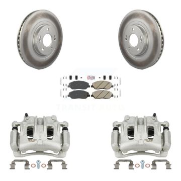 Front Brake Caliper Coat Rotors & Ceramic Pad Kit For 2013-2016 Hyundai Santa Fe XL 3.3L KCG-100105N