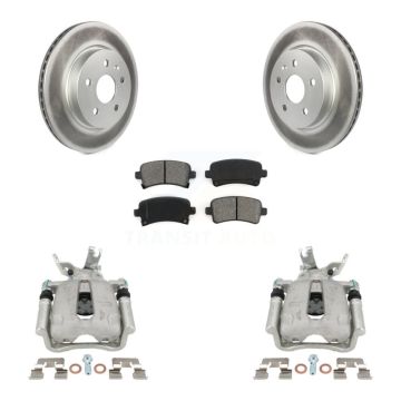 Rear Disc Brake Caliper Coat Rotors & Semi-Metallic Pad Kit For Chevrolet Malibu Limited KCG-100105S