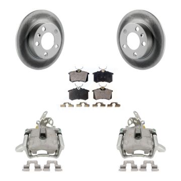 Rear Disc Brake Caliper Coated Rotors And Ceramic Pads Kit For Volkswagen Jetta KCG-100105T