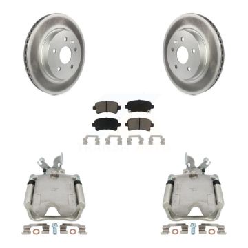 Rear Brake Caliper Coat Rotors Ceramic Pad Kit For Chevrolet Impala Buick Regal LaCrosse KCG-100106C