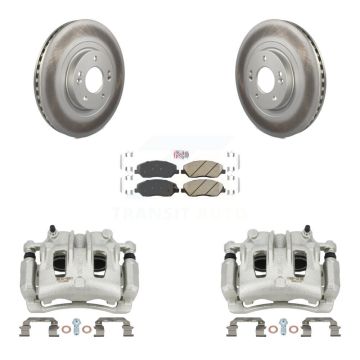 Front Brake Caliper Coat Rotors & Ceramic Pad Kit For 2013-2016 Hyundai Santa Fe XL 3.3L KCG-100106N