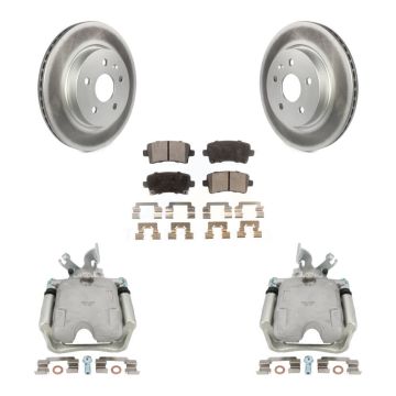 Rear Disc Brake Caliper Coated Rotor And Semi-Metallic Pad Kit For Buick LaCrosse Allure KCG-100106P