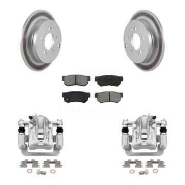 Rear Disc Brake Caliper Coat Rotor And Semi-Metallic Pad Kit For 2006-2009 Hyundai Azera KCG-100106S