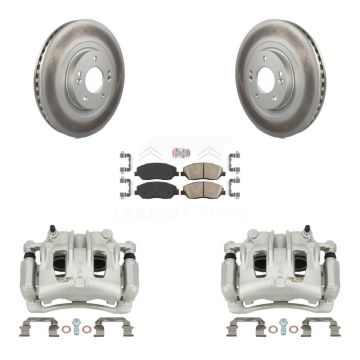 Front Disc Brake Caliper Coated Rotors And Ceramic Pads Kit For Hyundai Santa Fe XL KCG-100107N