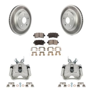 Rear Disc Brake Caliper Coat Rotor & Semi-Metallic Pad Kit For Buick Regal LaCrosse 2.4L KCG-100107P