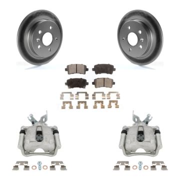 Rear Brake Caliper Coat Rotor & Semi-Metallic Pad Kit For Buick Regal LaCrosse Chevrolet KCG-100109P