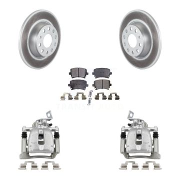 Rear Disc Brake Caliper Coated Rotor And Ceramic Pad Kit For 2008 Volkswagen Passat 2.0L KCG-100109T