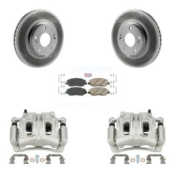 Front Disc Brake Caliper Coated Rotor And Ceramic Pad Kit For 2007-2009 Hyundai Santa Fe KCG-100110N
