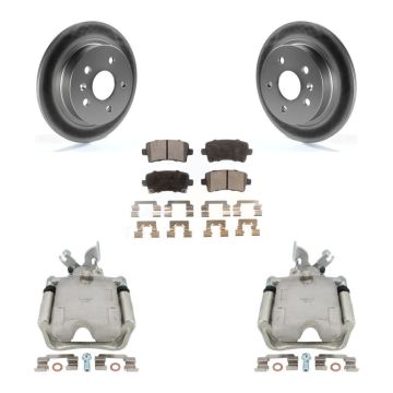 Rear Disc Brake Caliper Coated Rotors And Semi-Metallic Pad Kit For Buick Regal LaCrosse KCG-100110P