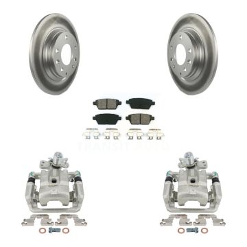 Rear Brake Caliper Coat Rotors Semi-Metallic Pad Kit For Ford Fusion Mazda 6 Lincoln MKZ KCG-100110S