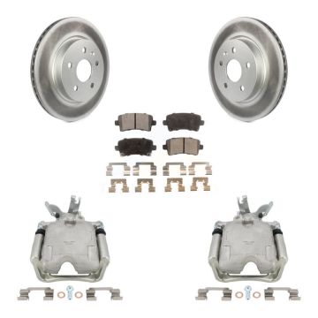 Rear Disc Brake Caliper Coated Rotors And Semi-Metallic Pads Kit For Chevrolet Malibu KCG-100111P