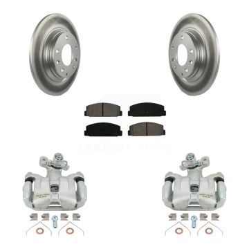 Rear Disc Brake Caliper Coated Rotors And Semi-Metallic Pads Kit For 2003-2005 Mazda 6 KCG-100111S