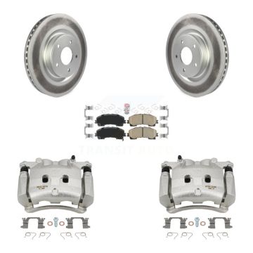 Front Disc Brake Caliper Coated Rotors And Ceramic Pads Kit For INFINITI Q50 QX50 Q60 KCG-100112N
