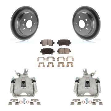 Rear Disc Brake Caliper Coat Rotors & Semi-Metallic Pad Kit For Chevrolet Malibu Limited KCG-100112P