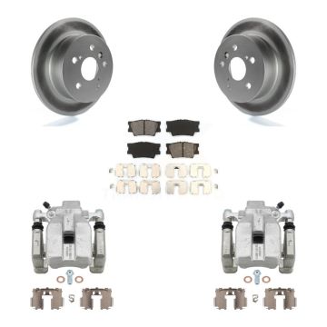 Rear Brake Caliper Coat Rotors Semi-Metallic Pad Kit For Toyota Camry Lexus ES350 Avalon KCG-100112S