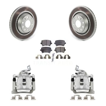Rear Disc Brake Caliper Coated Rotors And Ceramic Pads Kit For 2009 Volkswagen Passat CC KCG-100113T