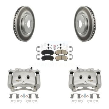 Front Disc Brake Caliper Coated Rotors And Ceramic Pads Kit For Nissan Rogue KCG-100114N