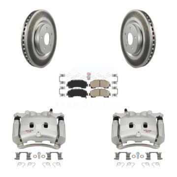 Front Disc Brake Caliper Coated Rotors And Ceramic Pads Kit For Nissan Rogue KCG-100115N