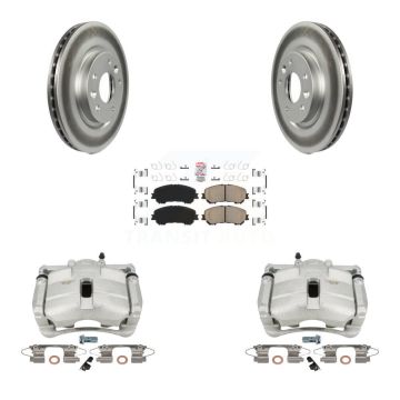 Front Disc Brake Caliper Coated Rotors And Ceramic Pads Kit For Nissan Rogue Sport KCG-100116N
