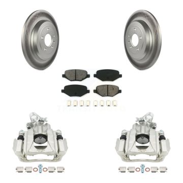 Rear Brake Caliper Coat Rotors & Semi-Metallic Pad Kit For Ford Explorer Flex Taurus MKT KCG-100116S