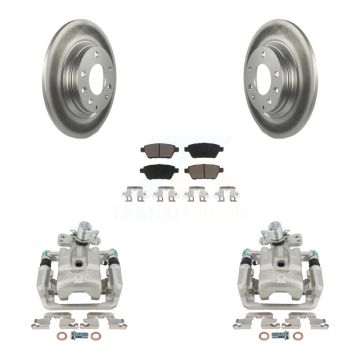 Rear Brake Caliper Coat Rotor Ceramic Pad Kit For Ford Fusion Mazda 6 Lincoln MKZ Zephyr KCG-100117C