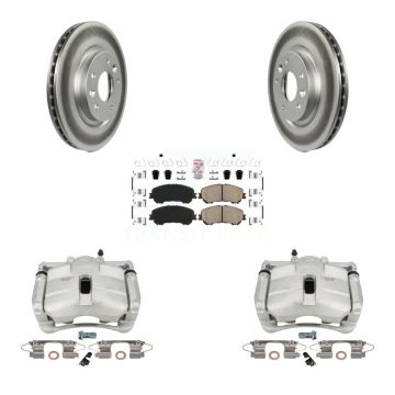 Front Disc Brake Caliper Coated Rotors And Ceramic Pads Kit For Nissan Rogue Sport KCG-100117N