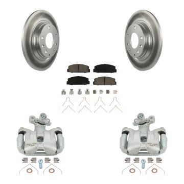 Rear Disc Brake Caliper Coated Rotors And Ceramic Pads Kit For 2003-2005 Mazda 6 KCG-100118C