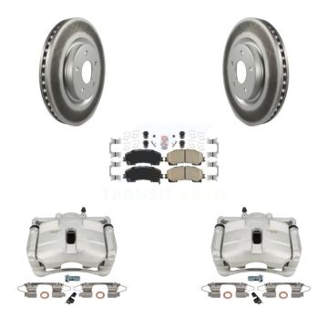 Front Brake Caliper Coat Rotor And Ceramic Pad Kit For Nissan Rogue With 3rd Row Seating KCG-100118N