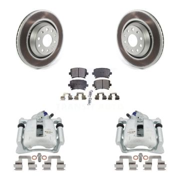 Rear Disc Brake Caliper Coated Rotors And Ceramic Pads Kit For Volkswagen CC Passat KCG-100118T