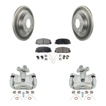 Rear Disc Brake Caliper Coated Rotors And Semi-Metallic Pads Kit For 2003-2005 Mazda 6 KCG-100119P