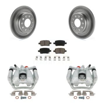 Rear Brake Caliper Coat Rotor & Ceramic Pad Kit For Buick LaCrosse Regal Sportback TourX KCG-100120C