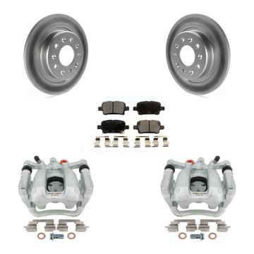Rear Brake Caliper Coat Rotor & Semi-Metallic Pad Kit For Buick LaCrosse Regal Sportback KCG-100121P