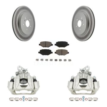 Rear Disc Brake Caliper Coated Rotors And Ceramic Pads Kit For Ford Flex Lincoln MKS KCG-100122C