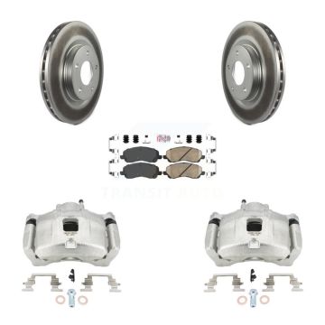 Front Brake Caliper Coat Rotor & Ceramic Pad Kit For Jeep Patriot Dodge Compass Chrysler KCG-100122N