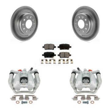 Rear Brake Caliper Coat Rotors & Semi-Metallic Pad Kit For Chevrolet Equinox GMC Terrain KCG-100122P