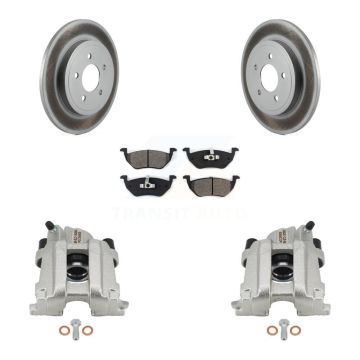 Rear Disc Brake Caliper Coat Rotor & Semi-Metallic Pad Kit For Ford Escape Mazda Tribute KCG-100122S