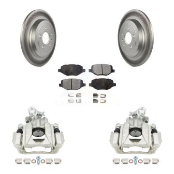 Rear Brake Caliper Coat Rotors & Semi-Metallic Pad Kit For Ford Explorer Flex Taurus MKT KCG-100124P