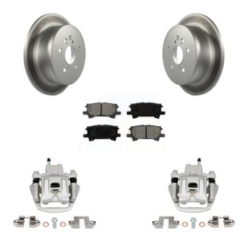 Rear Disc Brake Caliper Coated Rotors And Semi-Metallic Pads Kit For Toyota Highlander KCG-100124S