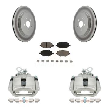 Rear Brake Caliper Coat Rotor & Ceramic Pad Kit For Ford Explorer Police Interceptor MKS KCG-100125C