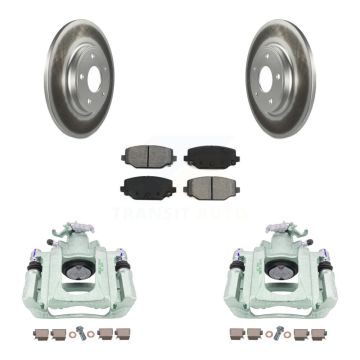 Rear Disc Brake Caliper Coated Rotors And Semi-Metallic Pads Kit For Ram C/V KCG-100125S