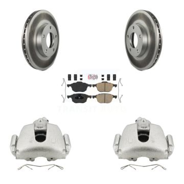Front Disc Brake Caliper Coated Rotors And Ceramic Pads Kit For Mazda 3 Sport KCG-100126N