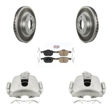 Front Disc Brake Caliper Coated Rotors And Ceramic Pads Kit For Mazda 3 Sport KCG-100127N