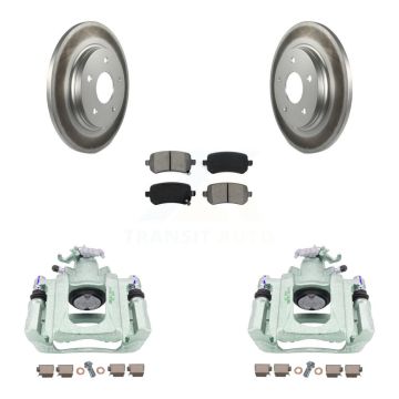 Rear Brake Caliper Coat Rotor & Semi-Metallic Pad Kit For Dodge Grand Caravan Chrysler KCG-100127S