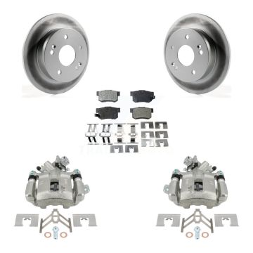 Rear Disc Brake Caliper Coated Rotors And Ceramic Pads Kit For Honda Civic Acura RSX KCG-100127T