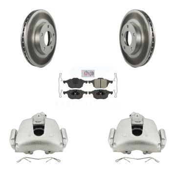Front Disc Brake Caliper Coated Rotors And Semi-Metallic Pads Kit For Mazda 3 Sport KCG-100128N