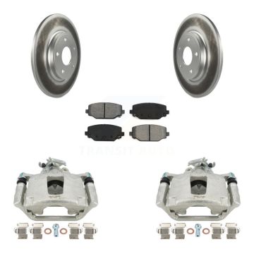 Rear Disc Brake Caliper Coated Rotors And Semi-Metallic Pads Kit For Dodge Grand Caravan KCG-100129S