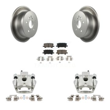 Rear Brake Caliper Coat Rotors & Ceramic Pad Kit For Lexus RX350 RX330 Toyota Highlander KCG-100130C